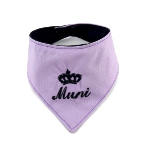 Bandana dla psa dwukolorowa lila-czarna