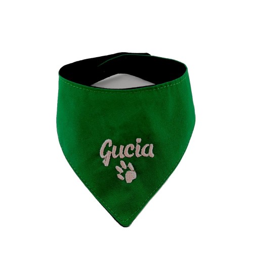 bandana dla psa z imieniem zielono-czarna