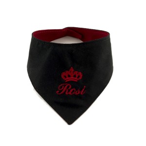 Bandana dla psa dwukolorowa czarno-bordowa