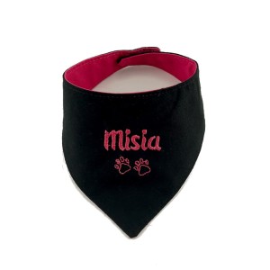 Bandana dla psa dwukolorowa czarno-różowa