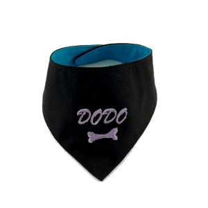 Bandana dla psa dwukolorowa czarno-turkusowa