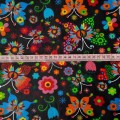 bandana dla psa lub kota wzór folkowy na czarnym tle
