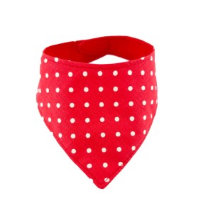 Bandana dla psa wzór kropki na czerwonym tle
