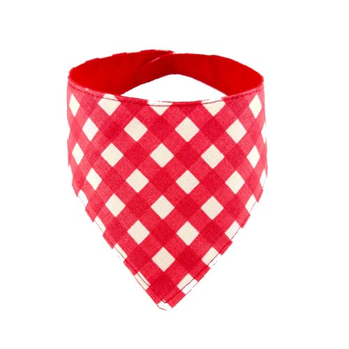 bandana dla psa czerwono-biała kratka