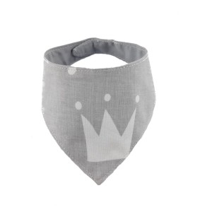 Bandana dla psa wzór korona na szarym tle