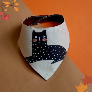 Bandana dla kota wzór czarny kot