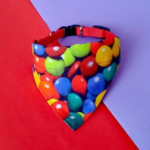 Chusta dla psa na obrożę kolorowe groszki