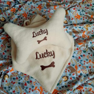 Zestaw dla psa poduszka koc beżowy