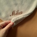 mata dla psa beżowa baranek z imieniem sweetapaszka.pl