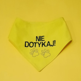 żółta apaszka dla psa nie dotykaj sweetapaszka.pl